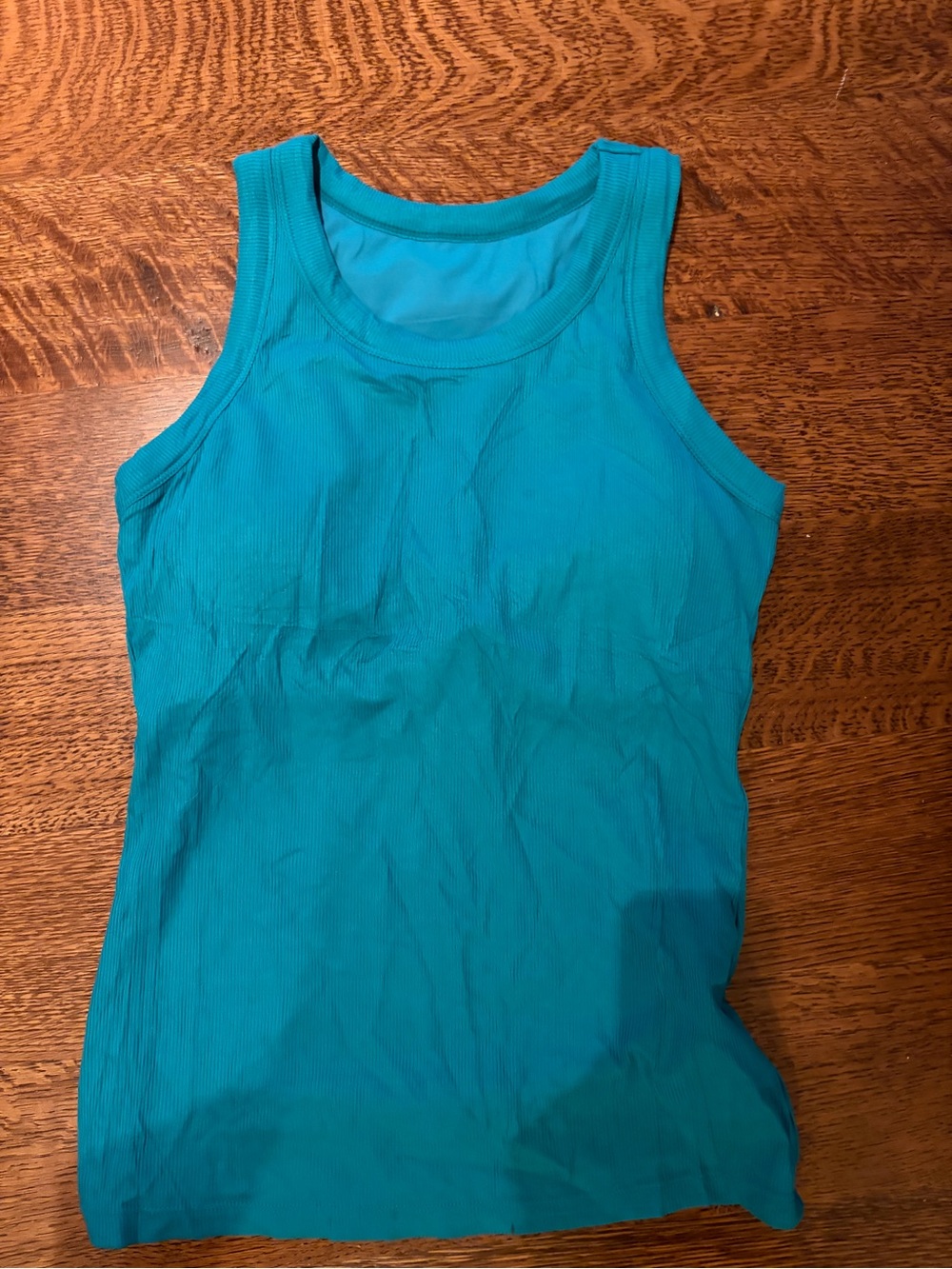 Women's Teal Tank Top - Classic Ribbed Tank with bra inside